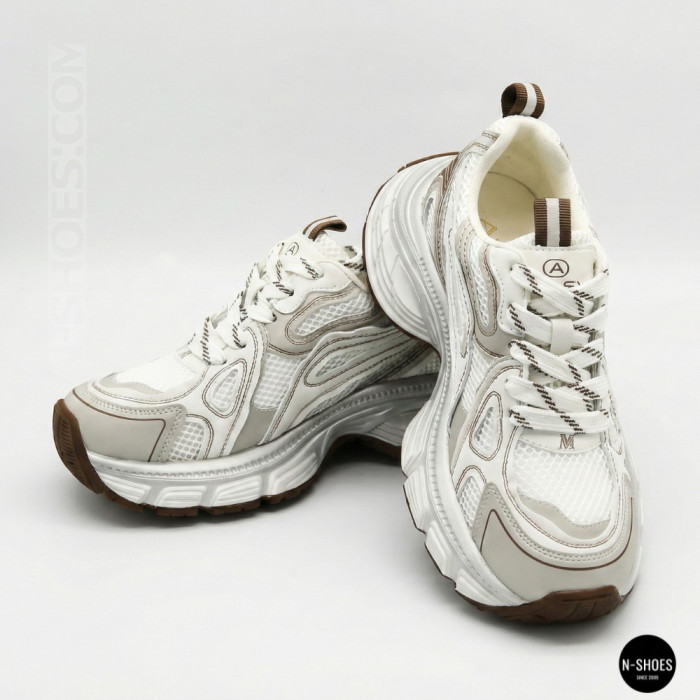 Модные женские кроссовки Allsy 206907 Lonza 212978 yr16-1 white-brown 6150 в стиле Asics GEL-NYC