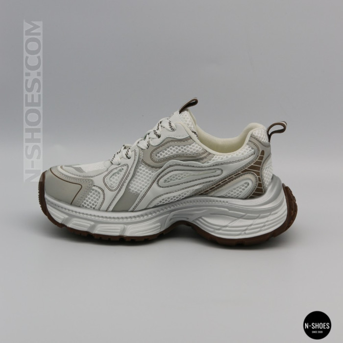 Модные женские кроссовки Allsy 206907 Lonza 212978 yr16-1 white-brown 6150 в стиле Asics GEL-NYC