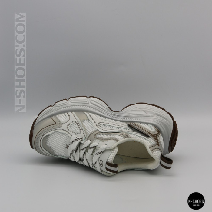 Модные женские кроссовки Allsy 206907 Lonza 212978 yr16-1 white-brown 6150 в стиле Asics GEL-NYC