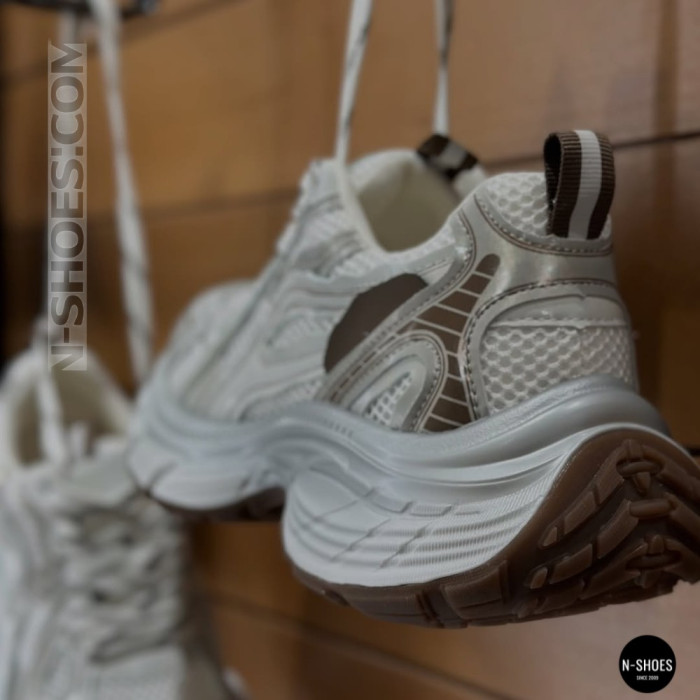 Модные женские кроссовки Allsy 206907 Lonza 212978 yr16-1 white-brown 6150 в стиле Asics GEL-NYC