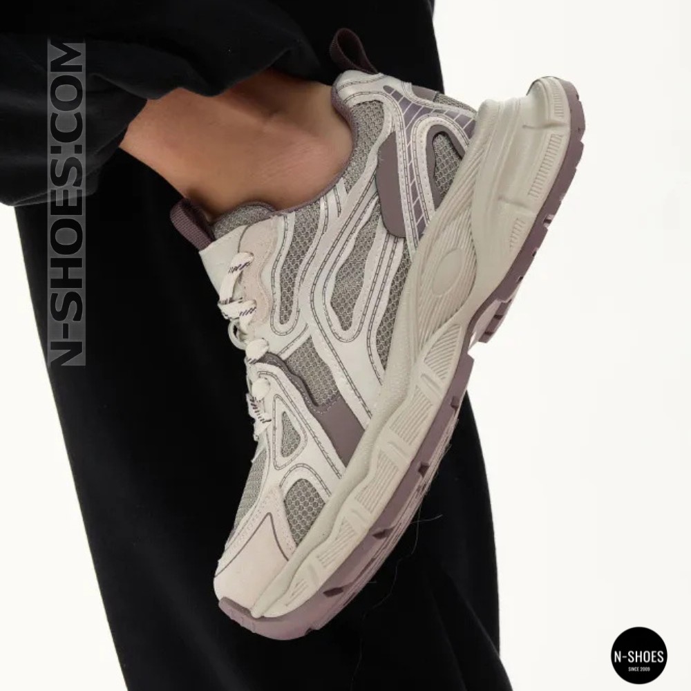 Модні кросівки Allsy 206907 Lonza 212978 yr16-1 white-brown 6150 в стилі Asics GEL-NYC