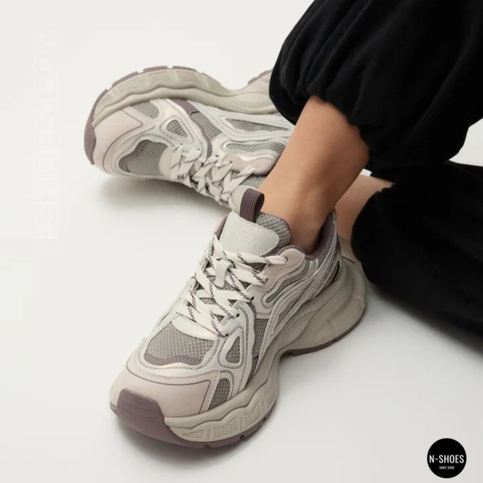 Модные женские кроссовки Allsy 206907 Lonza 212978 yr16-1 white-brown 6150 в стиле Asics GEL-NYC