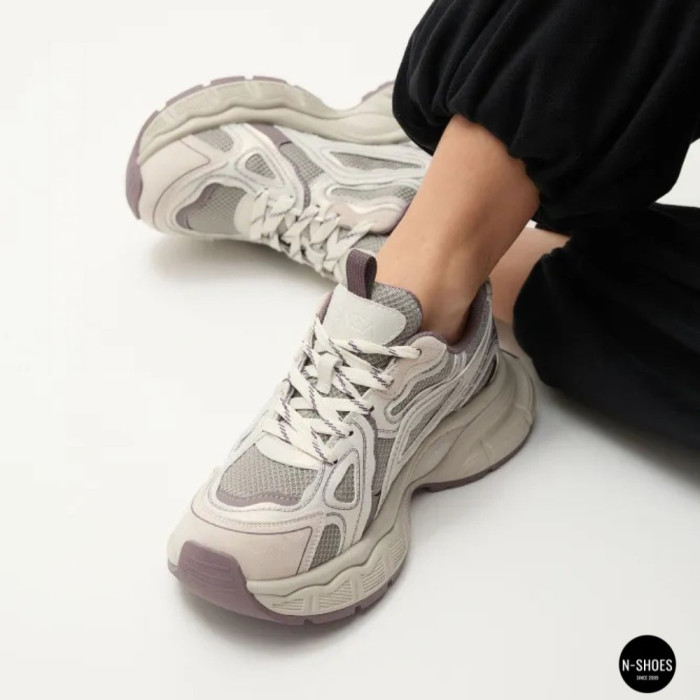Модные женские кроссовки Allsy 206907 Lonza 212978 yr16-1 white-brown 6150 в стиле Asics GEL-NYC