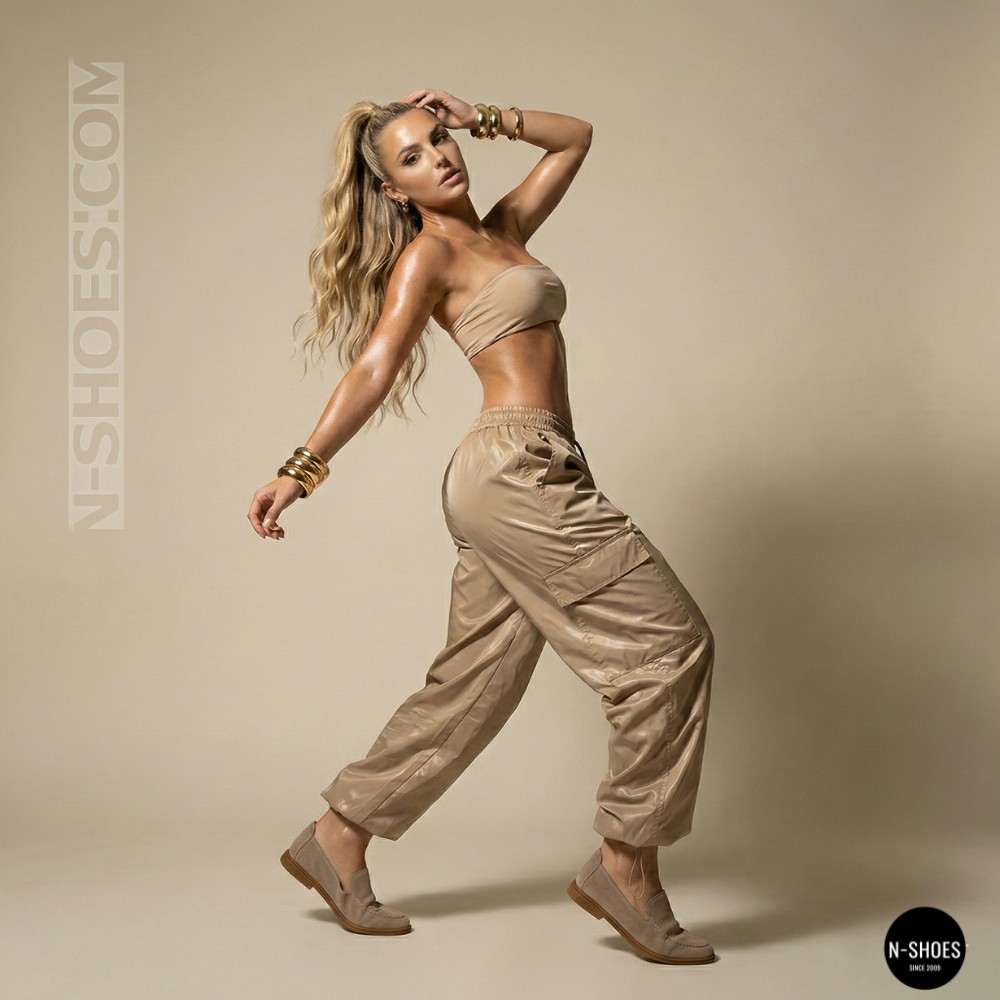 Жіночі замшеві лофери Allsy Lonza 210945 v1197-g20-9 beige 6151 у стилі Canal Loafer від бренду The Row