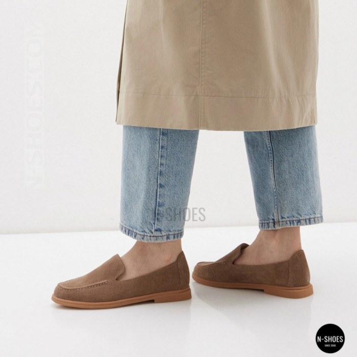 Жіночі замшеві лофери Allsy Lonza 210945 v1197-g20-9 beige 6151 у стилі Canal Loafer від