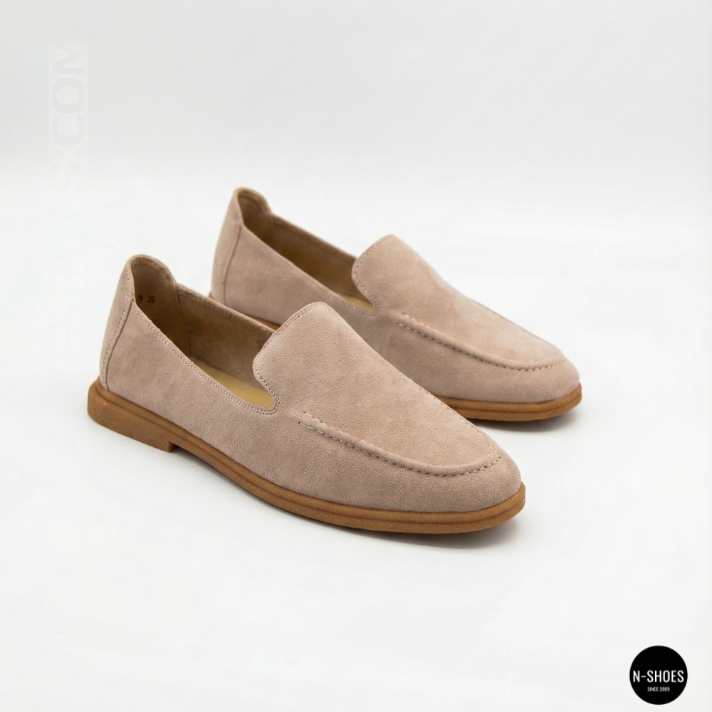 Жіночі замшеві лофери Allsy Lonza 210945 v1197-g20-9 beige 6151 у стилі Canal Loafer від бренду The Row
