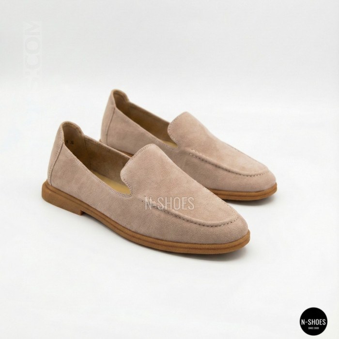 Жіночі замшеві лофери Allsy Lonza 210945 v1197-g20-9 beige 6151 у стилі Canal Loafer від