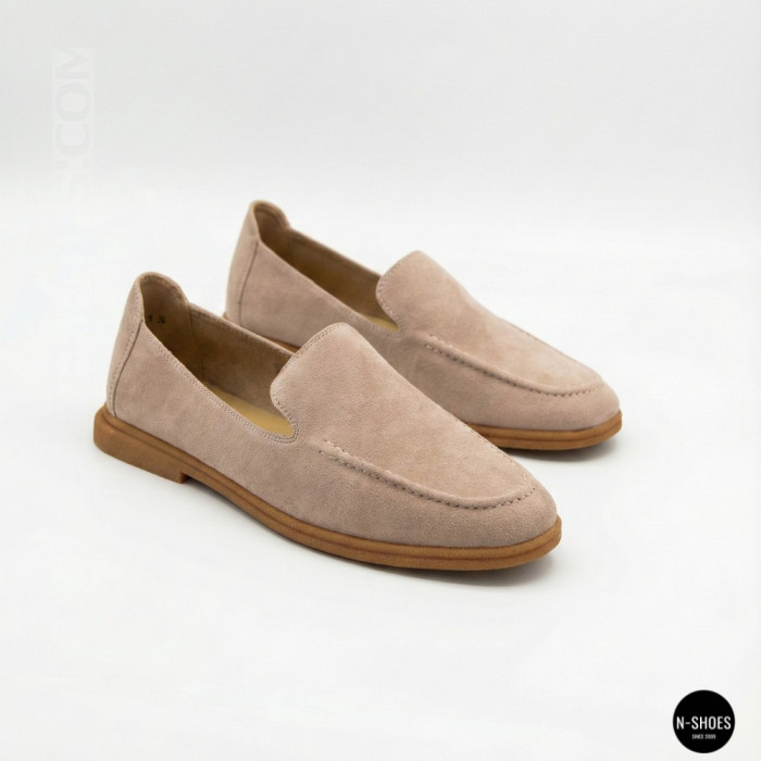 Женские замшевые лоферы Allsy Lonza 210945 v1197-g20-9 beige 6151 в стиле Canal Loafer от