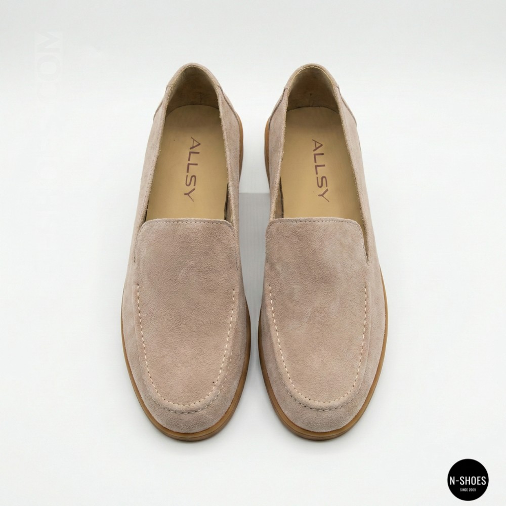 Жіночі замшеві лофери Allsy Lonza 210945 v1197-g20-9 beige 6151 у стилі Canal Loafer від бренду The Row