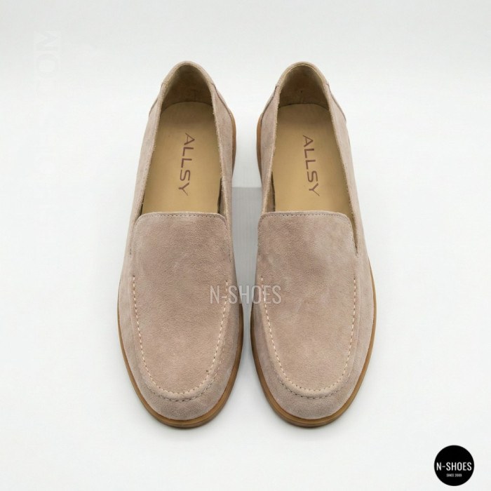 Жіночі замшеві лофери Allsy Lonza 210945 v1197-g20-9 beige 6151 у стилі Canal Loafer від