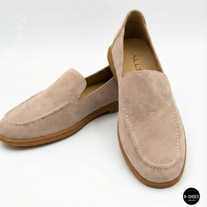 Женские замшевые лоферы Allsy Lonza 210945 v1197-g20-9 beige 6151 в стиле Canal Loafer от