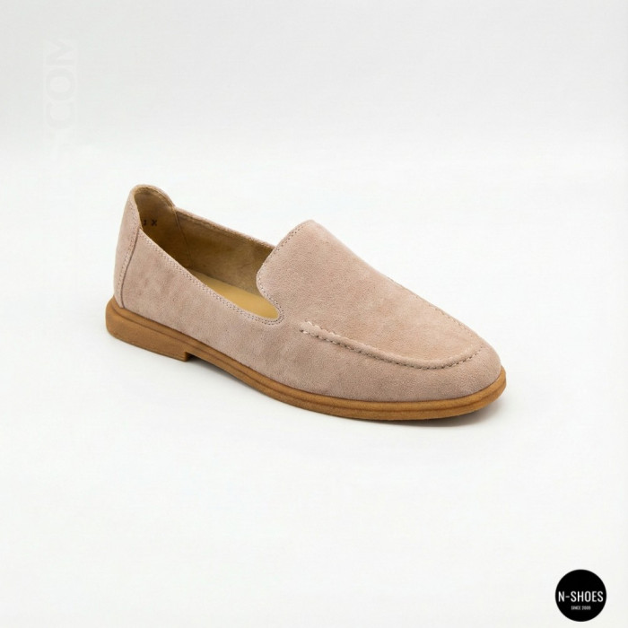 Женские замшевые лоферы Allsy Lonza 210945 v1197-g20-9 beige 6151 в стиле Canal Loafer от