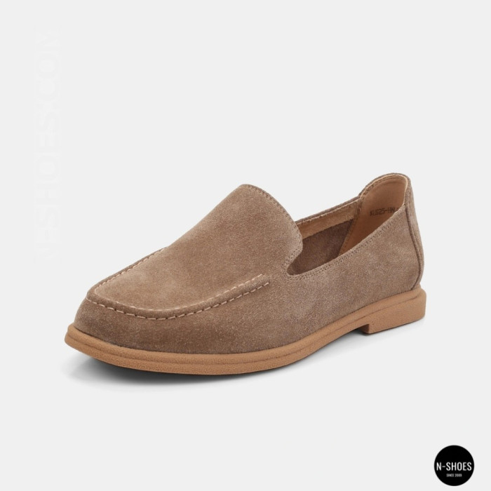 Женские замшевые лоферы Allsy Lonza 210945 v1197-g20-9 beige 6151 в стиле Canal Loafer от