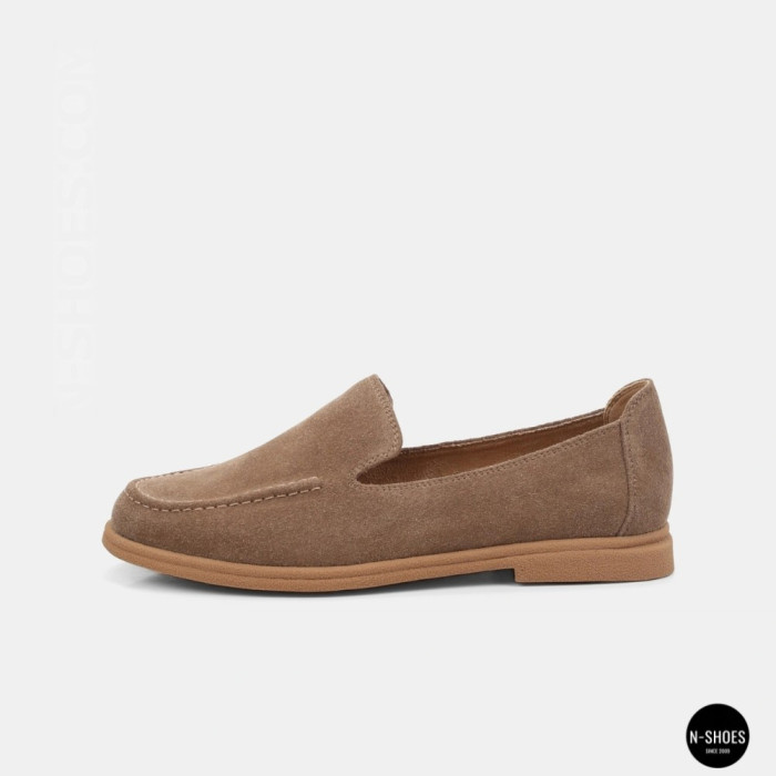 Женские замшевые лоферы Allsy Lonza 210945 v1197-g20-9 beige 6151 в стиле Canal Loafer от