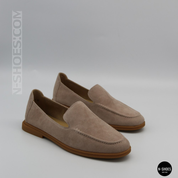 Женские замшевые лоферы Allsy Lonza 210945 v1197-g20-9 beige 6151 в стиле Canal Loafer от