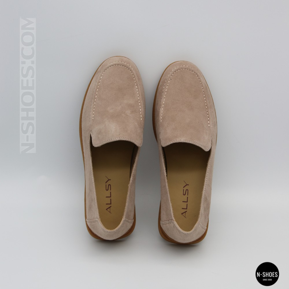 Жіночі замшеві лофери Allsy Lonza 210945 v1197-g20-9 beige 6151 у стилі Canal Loafer від бренду The Row