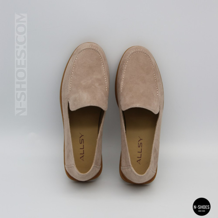 Женские замшевые лоферы Allsy Lonza 210945 v1197-g20-9 beige 6151 в стиле Canal Loafer от