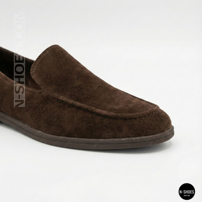 Женские шоколадные замшевые лоферы Allsy 210948 Lonza 212655 v1197-g20-15 brown 6152