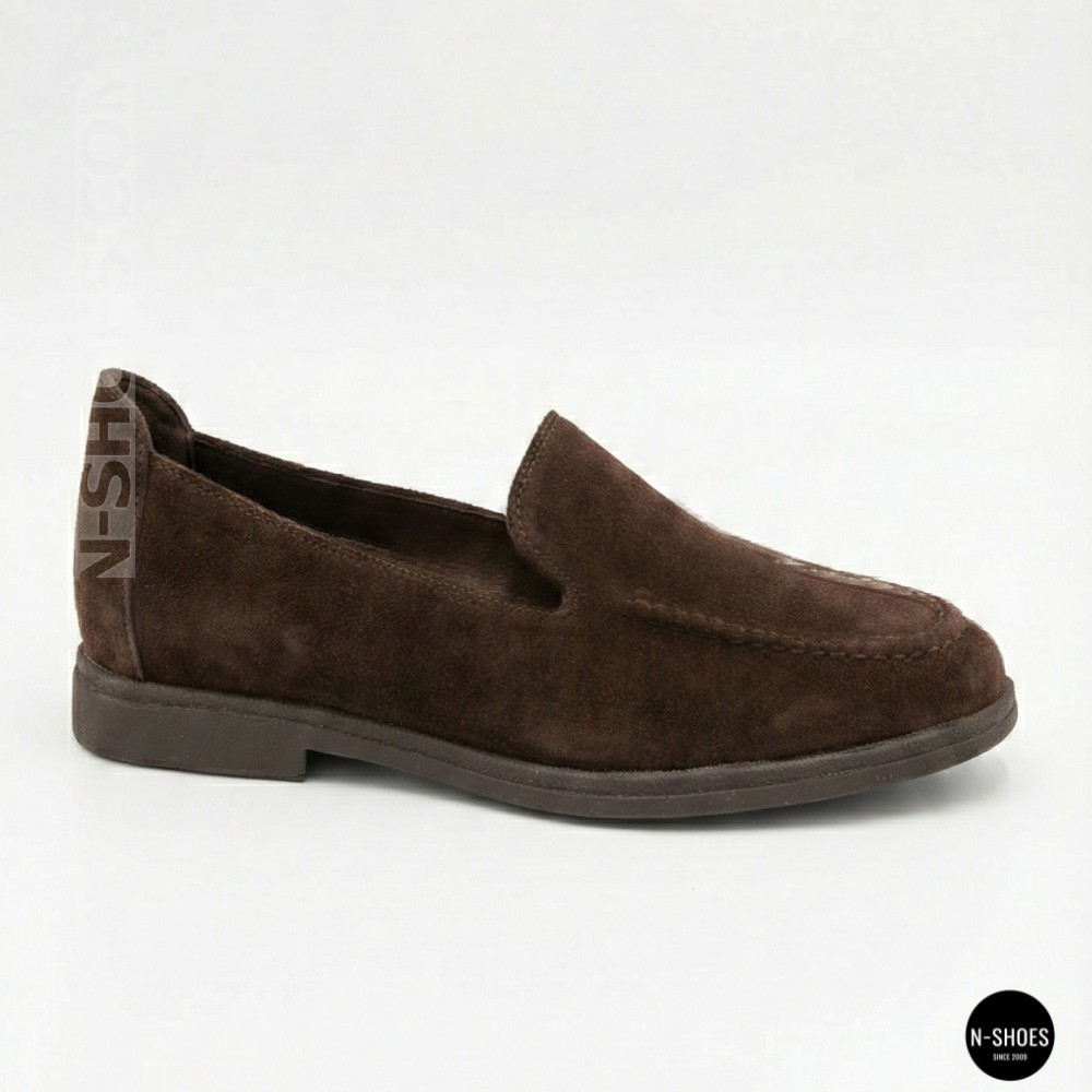 Замшеві шоколадні туфлі-лофери Allsy Lonza 210948 v1197-g20-15 brown 6152