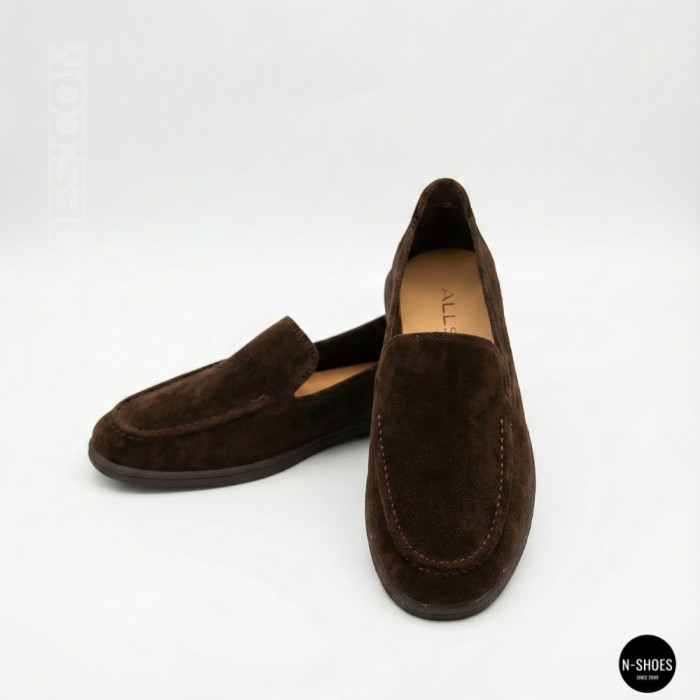 Женские шоколадные замшевые лоферы Allsy 210948 Lonza 212655 v1197-g20-15 brown 6152