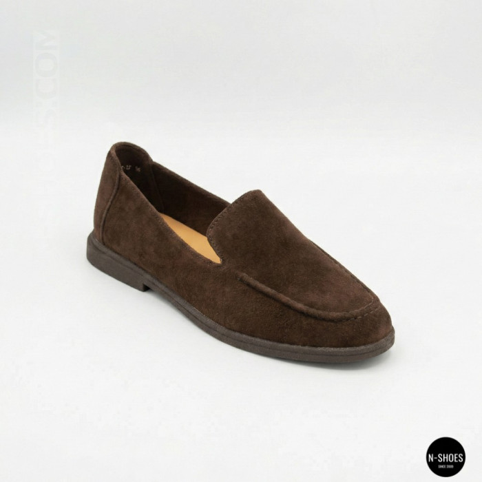 Женские шоколадные замшевые лоферы Allsy 210948 Lonza 212655 v1197-g20-15 brown 6152