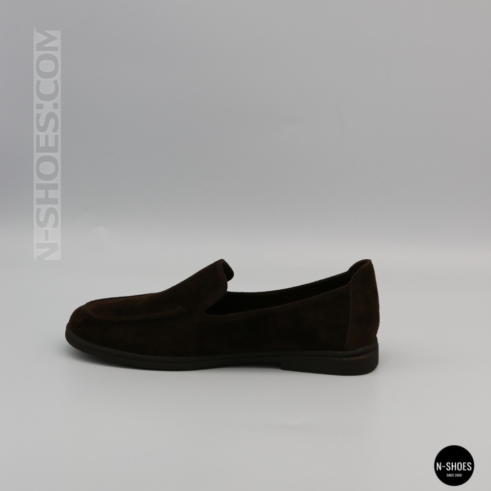 Замшеві шоколадні туфлі-лофери Allsy Lonza 210948 v1197-g20-15 brown 6152