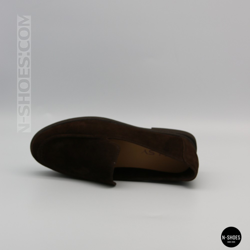 Замшеві шоколадні туфлі-лофери Allsy Lonza 210948 v1197-g20-15 brown 6152