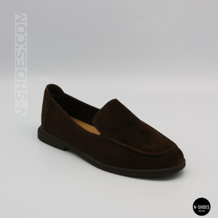 Женские шоколадные замшевые лоферы Allsy 210948 Lonza 212655 v1197-g20-15 brown 6152