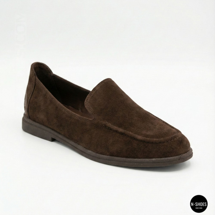 Женские шоколадные замшевые лоферы Allsy 210948 Lonza 212655 v1197-g20-15 brown 6152