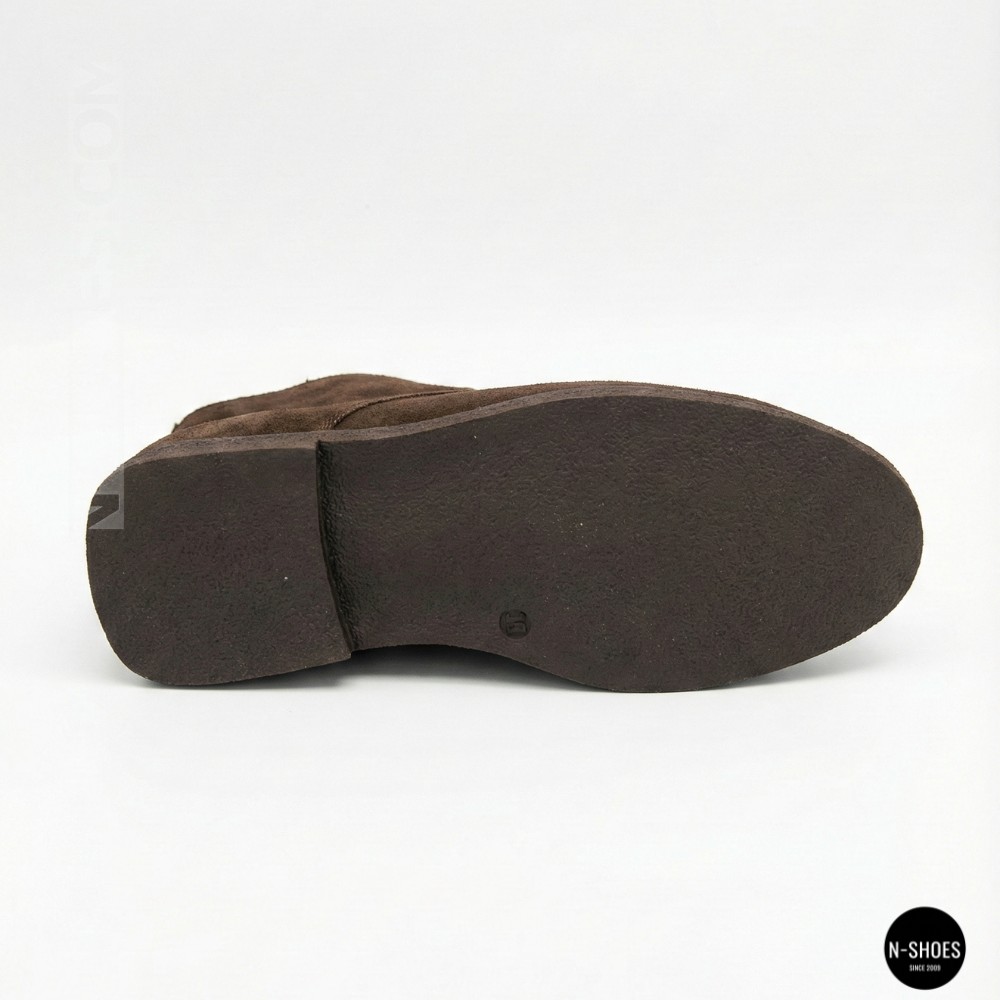 Замшеві шоколадні туфлі-лофери Allsy Lonza 210948 v1197-g20-15 brown 6152