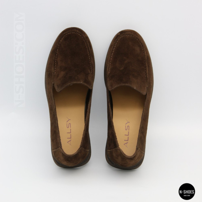Женские шоколадные замшевые лоферы Allsy 210948 Lonza 212655 v1197-g20-15 brown 6152