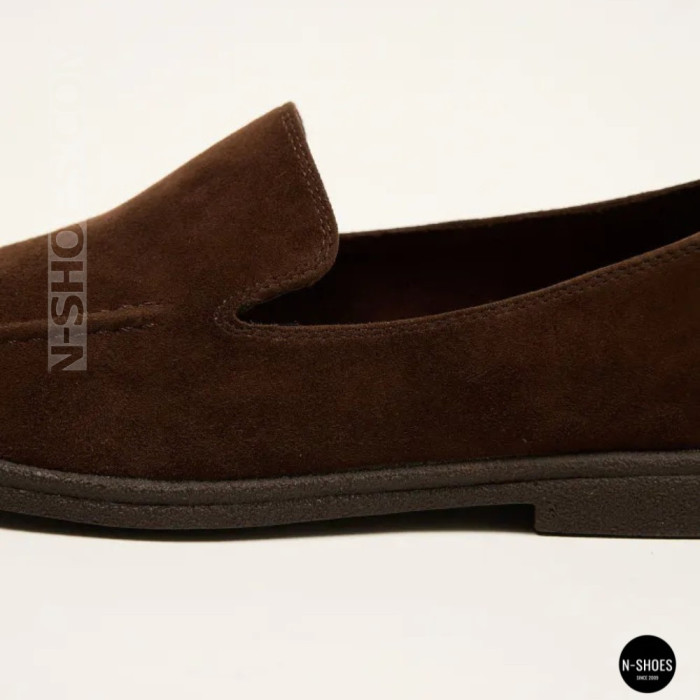 Женские шоколадные замшевые лоферы Allsy 210948 Lonza 212655 v1197-g20-15 brown 6152