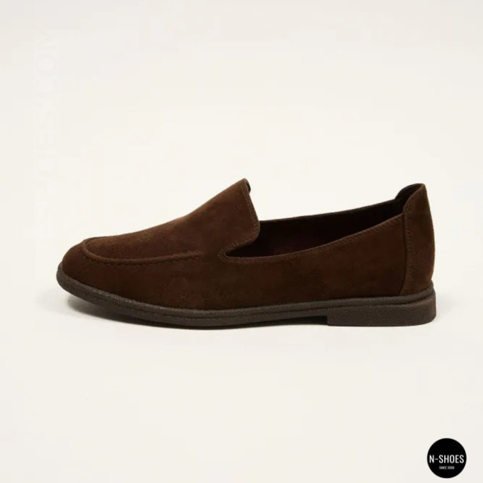 Женские шоколадные замшевые лоферы Allsy 210948 Lonza 212655 v1197-g20-15 brown 6152