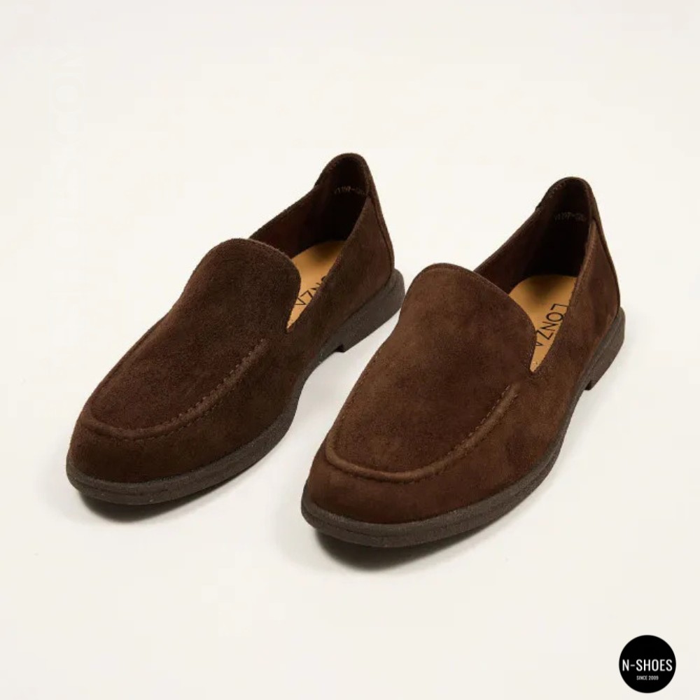 Замшеві шоколадні туфлі-лофери Allsy 210948 Lonza 212655 v1197-g20-15 brown 6152