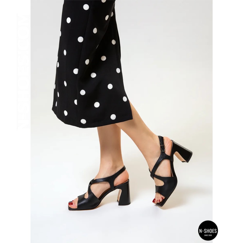 Жіночі чорні туфлі-босоніжки на підборах Fabio Monelli 207708 K781-L877-P22A Black 6154