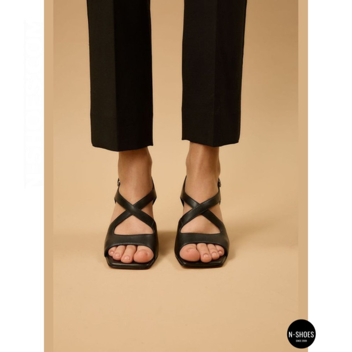 Women's Black Heeled Sandals Fabio Monelli 207708 K781-L877-P22A Black 6154