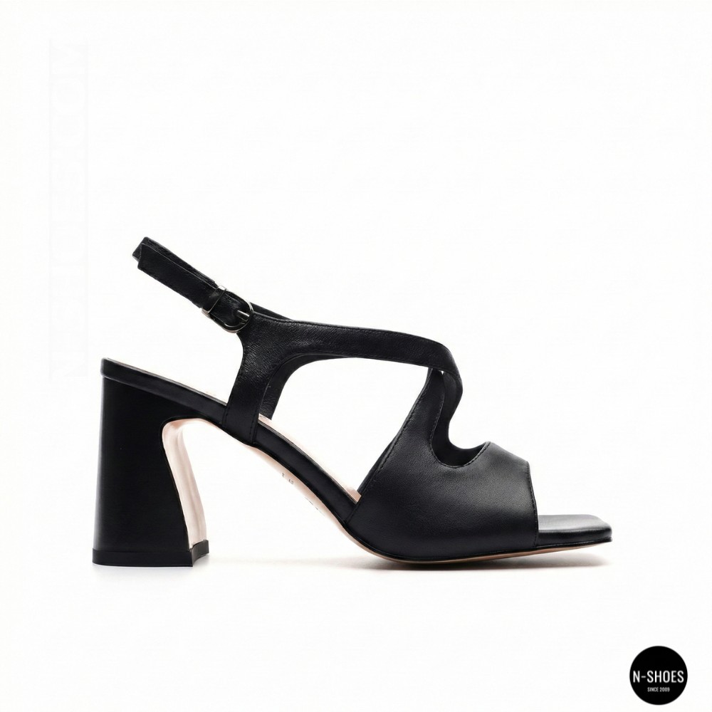 Жіночі чорні туфлі-босоніжки на підборах Fabio Monelli 207708 K781-L877-P22A Black 6154