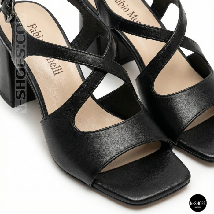 Women's Black Heeled Sandals Fabio Monelli 207708 K781-L877-P22A Black 6154