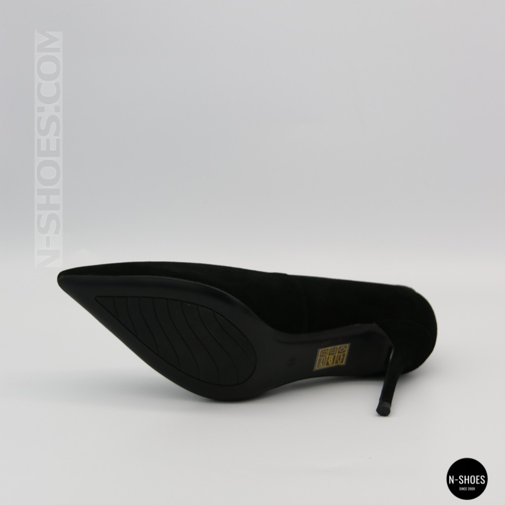 Жіночі чорні замшеві туфлі-човники на шпильці Fabio Monelli 208457 4l190-a242-015a black 6156