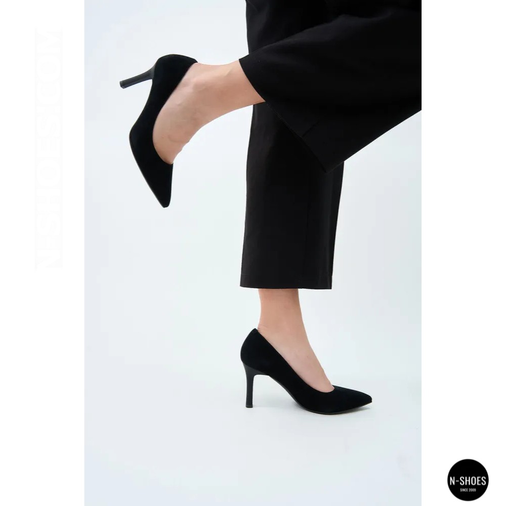 Жіночі чорні замшеві туфлі-човники на шпильці Fabio Monelli 208457 lonza-ny-212666 4l190-a242-015a black 6156