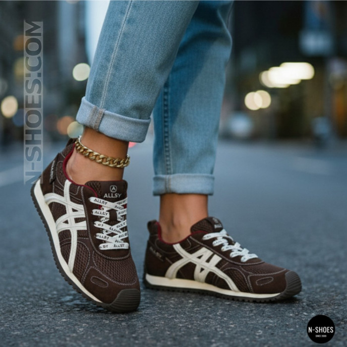 Женские бордовые кроссовки Allsy 207870 lonza 212544 1609-3 brown 6157