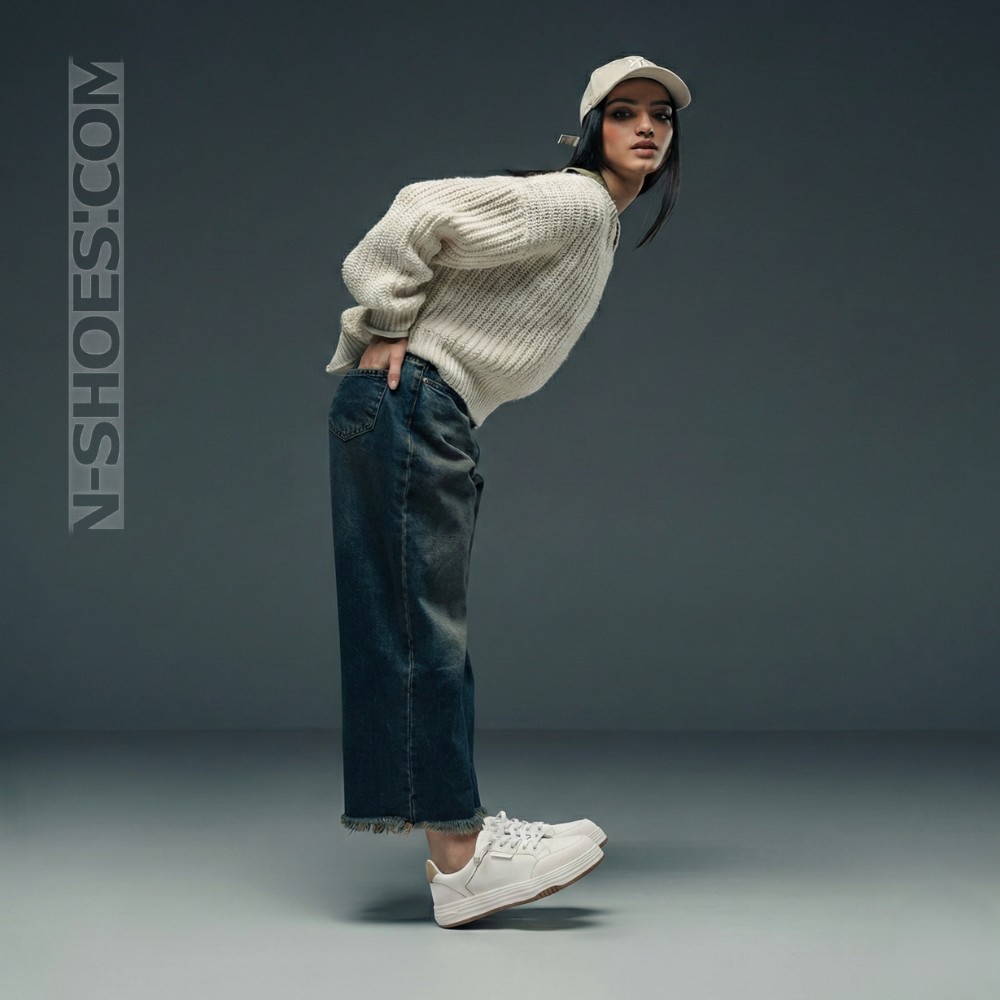 Жіночі білі шкіряні кеди на платформі Allse Lonza 206754 23276 White-Beige 6158