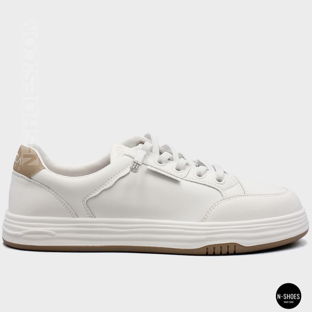 Жіночі білі шкіряні кеди на платформі Allse Lonza 206754 23276 White-Beige 6158