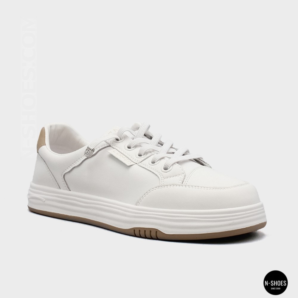 Жіночі білі шкіряні кеди на платформі Allse Lonza 206754 23276 White-Beige 6158