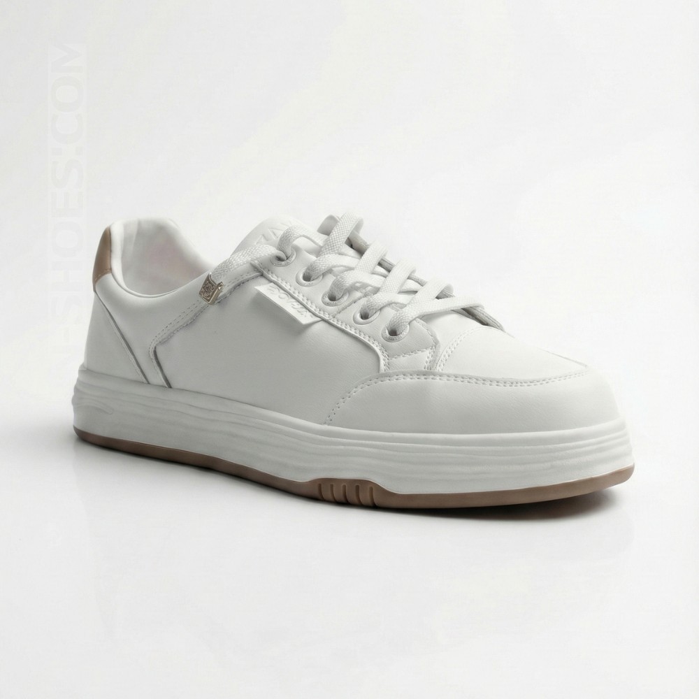 Жіночі білі шкіряні кеди на платформі Allse Lonza 206754 23276 White-Beige 6158