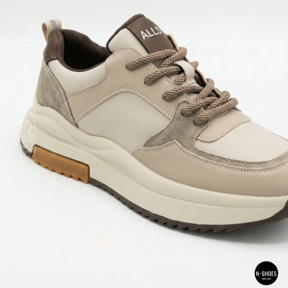 Жіночі шкіряні кросівки Allsy 207671 512-662977-3 BEIGE AY 6159