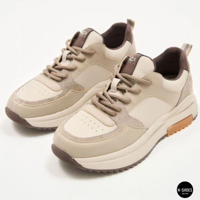 Женские кожаные кроссовки Allsy 207671 215984 512-662977-3 BEIGE 6159