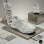 Білі жіночі кросівки Allsy Lonza 206898 yr10-1 (white-grey) 6162 у стилі Chunky Sneakers