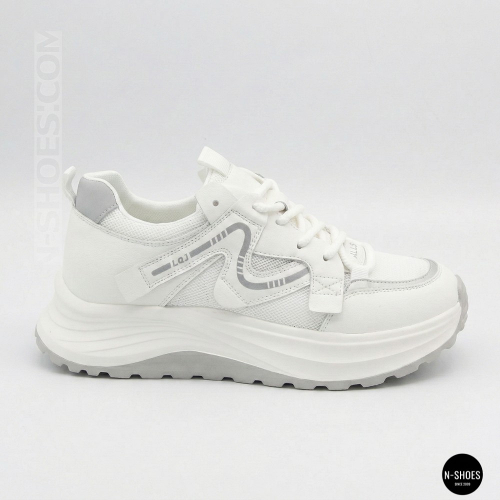 Білі жіночі кросівки Allsy Lonza 206898 yr10-1 (white-grey) 6162 у стилі Chunky Sneakers