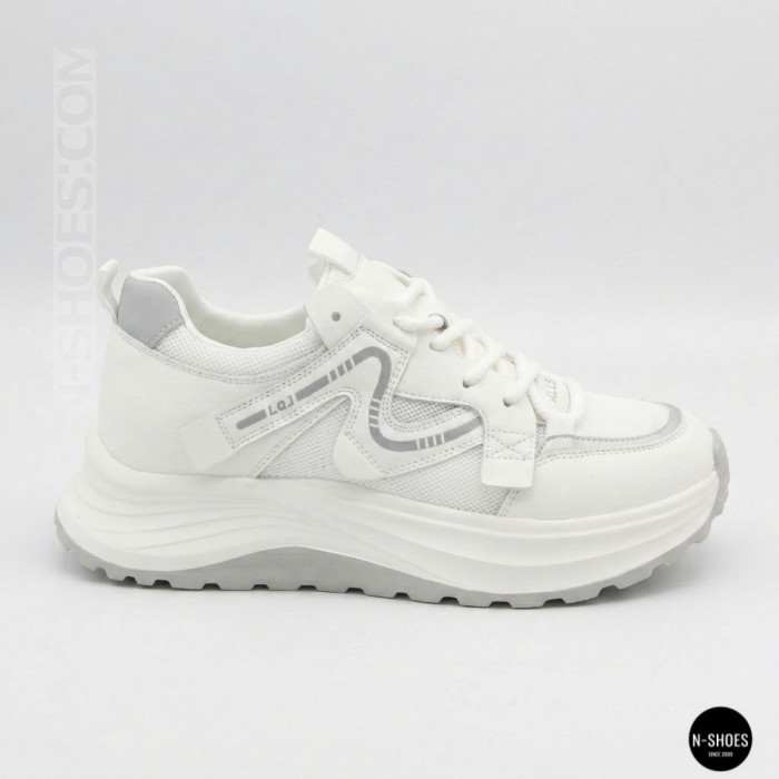 Белые женские кроссовки Allsy Lonza 206898 yr10-1 (white-grey) 6162 в стиле Chunky Sneakers
